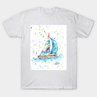 Sailboat by Jan Marvin T-Shirt